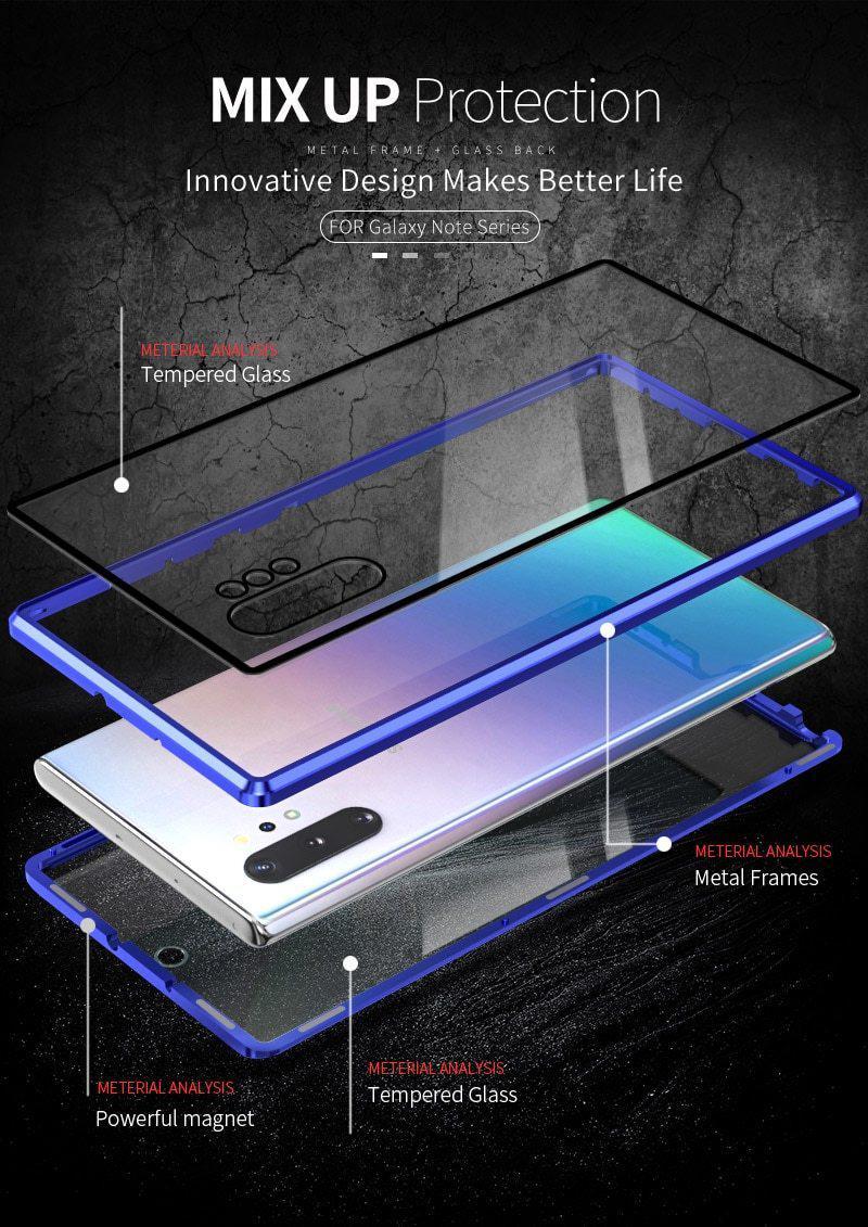 Samsung Tempered Privacy Glass with Metal Magnetic Case