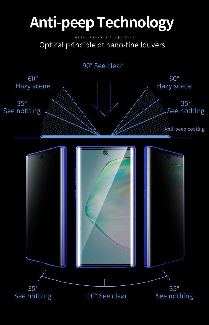 Samsung Tempered Privacy Glass with Metal Magnetic Case
