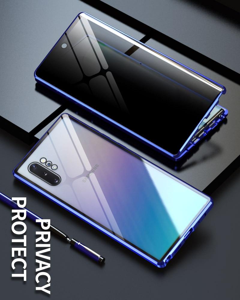 Samsung Tempered Privacy Glass with Metal Magnetic Case