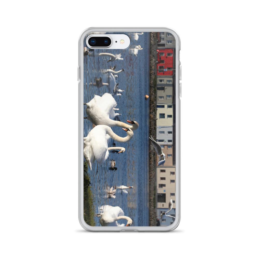 Swans Meet At Claddagh Galway iPhone Case