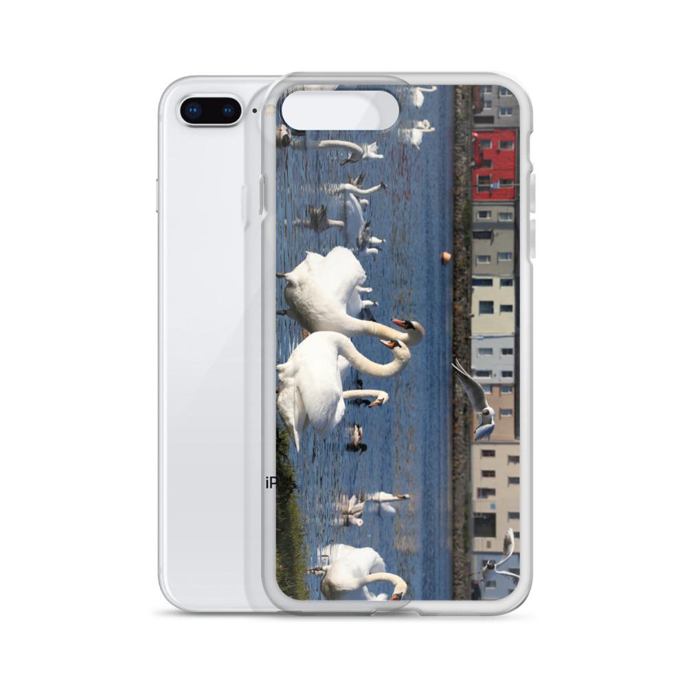 Swans Meet At Claddagh Galway iPhone Case