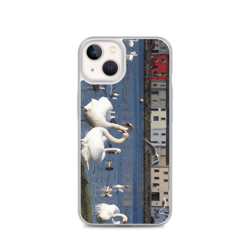 Swans Meet At Claddagh Galway iPhone Case
