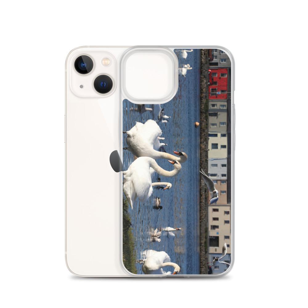Swans Meet At Claddagh Galway iPhone Case