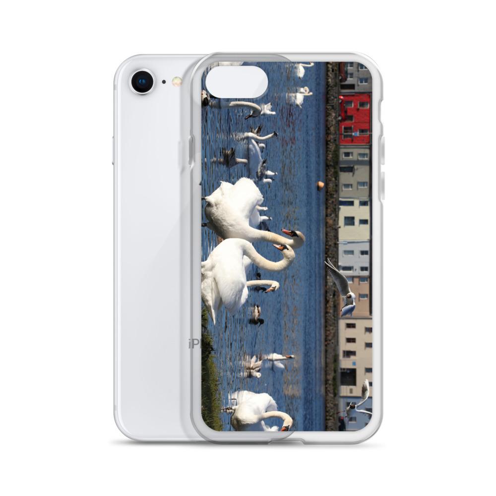 Swans Meet At Claddagh Galway iPhone Case