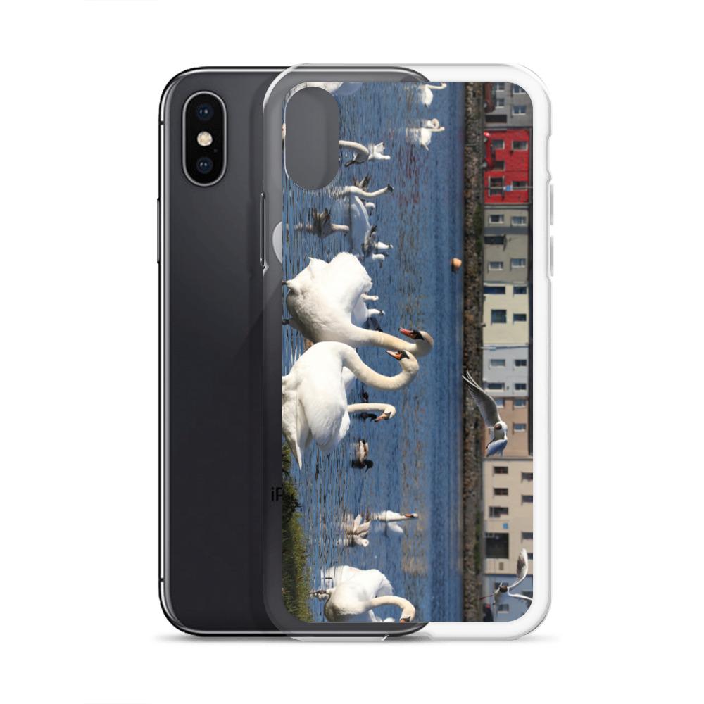 Swans Meet At Claddagh Galway iPhone Case