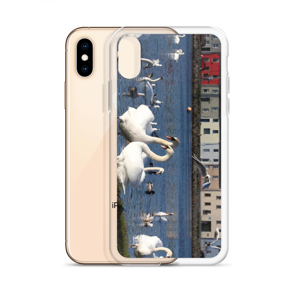 Swans Meet At Claddagh Galway iPhone Case
