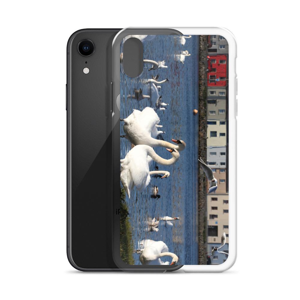 Swans Meet At Claddagh Galway iPhone Case