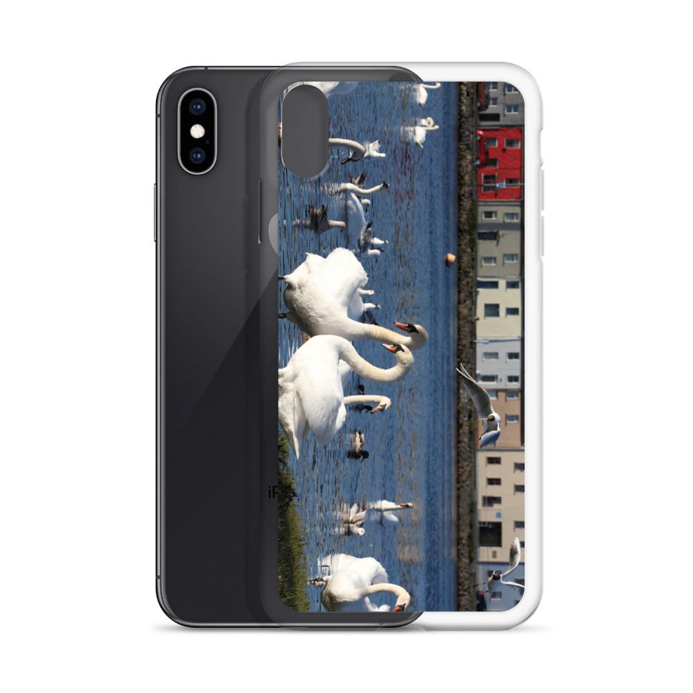 Swans Meet At Claddagh Galway iPhone Case