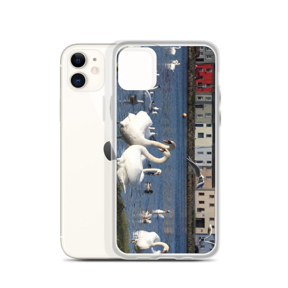 Swans Meet At Claddagh Galway iPhone Case