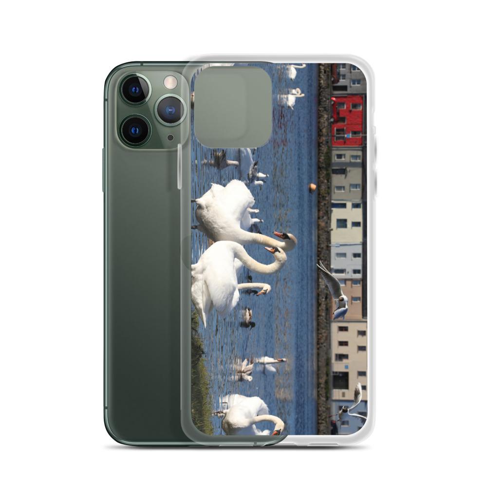 Swans Meet At Claddagh Galway iPhone Case
