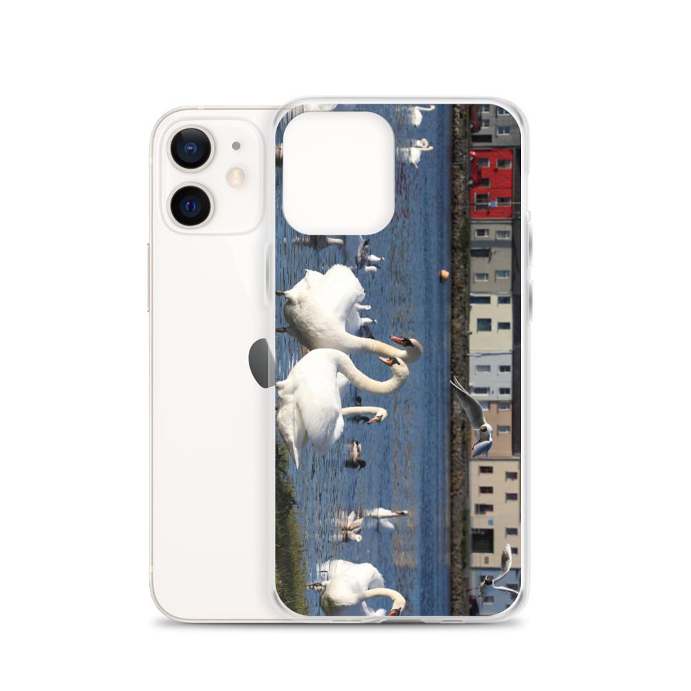 Swans Meet At Claddagh Galway iPhone Case