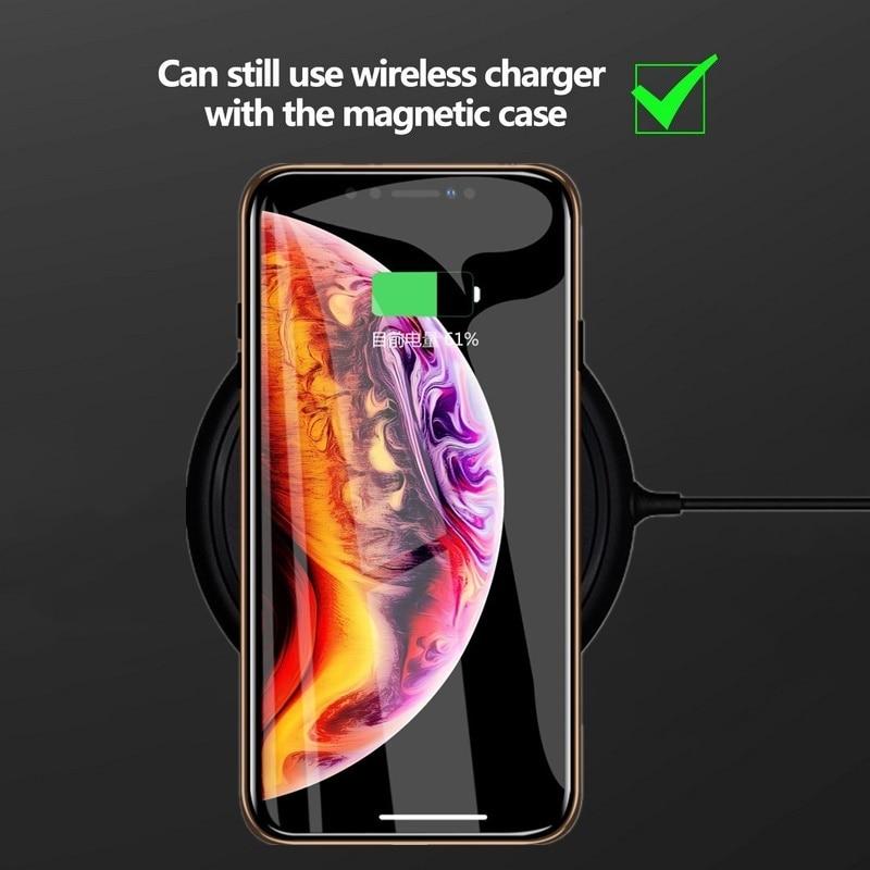 iPhone Tempered Privacy Glass with Metal Magnetic Case
