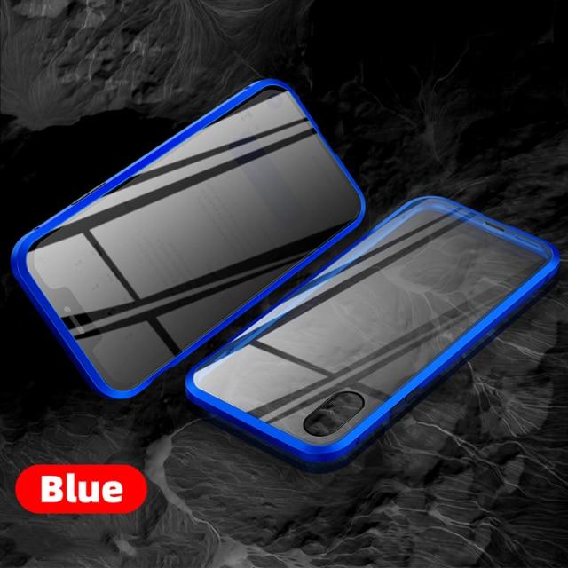 iPhone Tempered Privacy Glass with Metal Magnetic Case