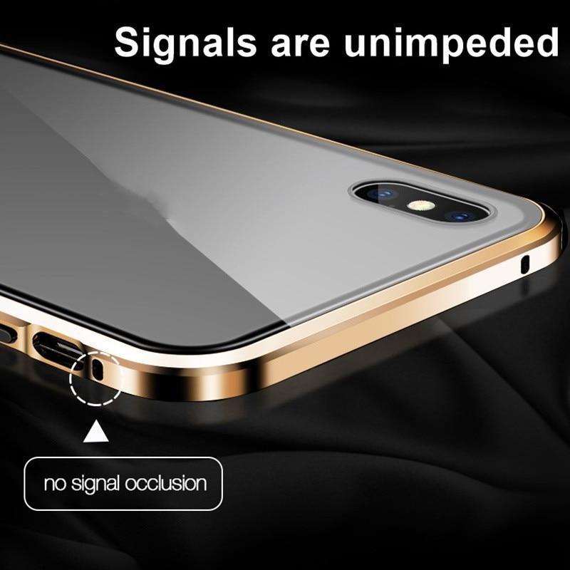 iPhone Tempered Privacy Glass with Metal Magnetic Case
