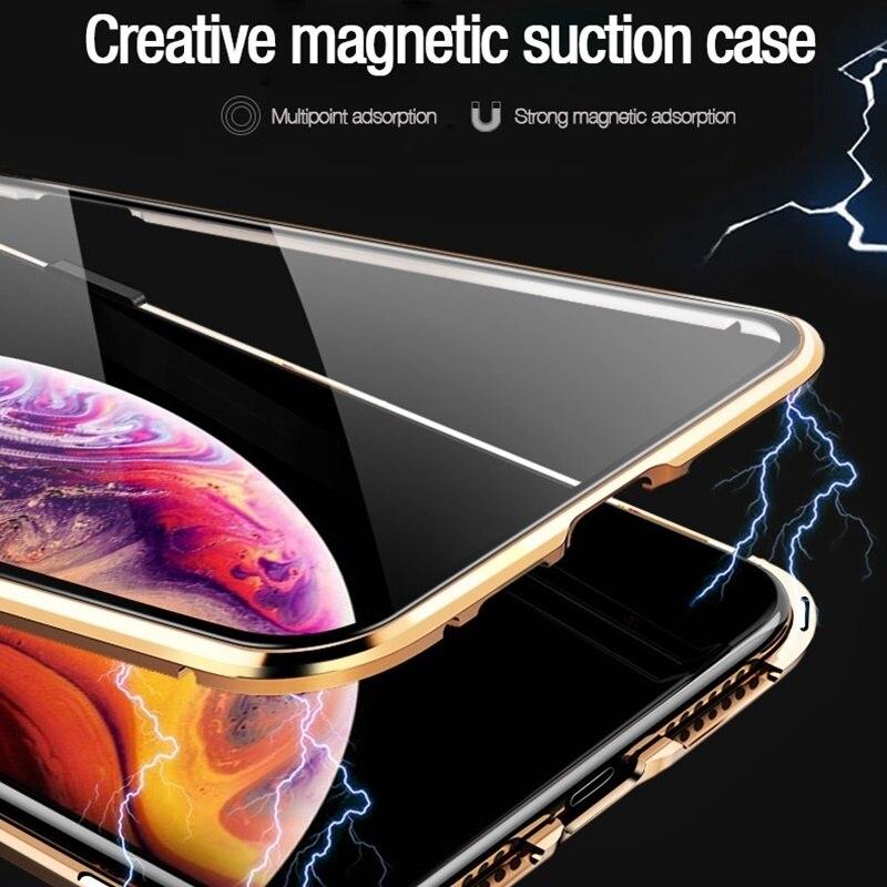 iPhone Tempered Privacy Glass with Metal Magnetic Case